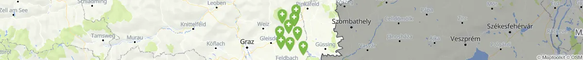 Kartenansicht für Apotheken-Notdienste in der Nähe von Ebersdorf (Hartberg-Fürstenfeld, Steiermark)